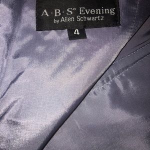 ABS Allen Schwartz strapless blue satin dress